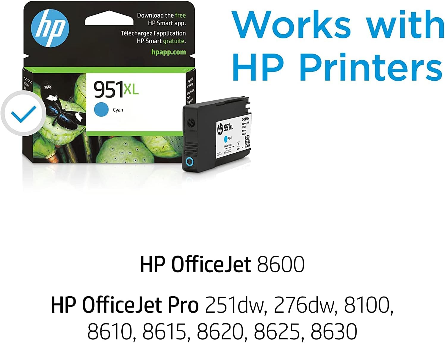 HP 951XL Cyan High-yield Ink Cartridge | Works with HP OfficeJet 8600, HP OfficeJet Pro 251dw, 276dw, 8100, 8610, 8620, 8630 Series | Eligible for Instant Ink | CN046AN - Image 2